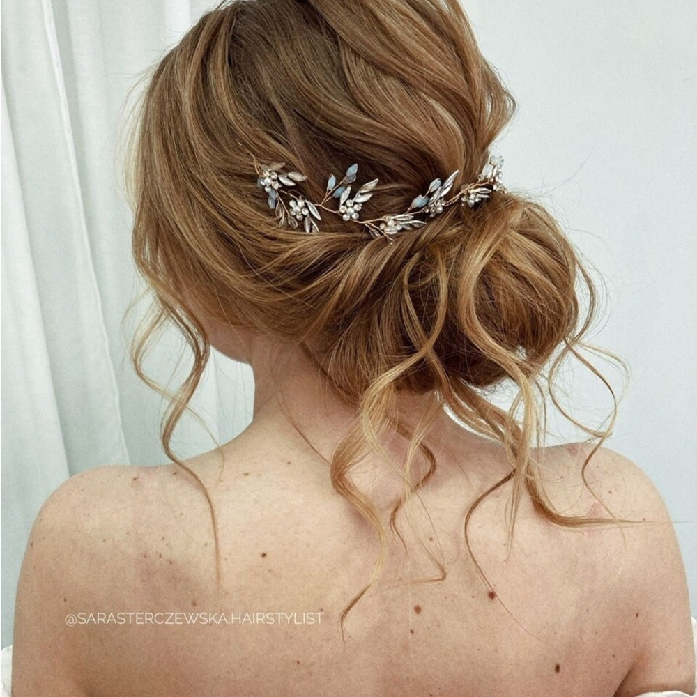 Bridal/Botanical Hair Accessory with Silver and White Accents